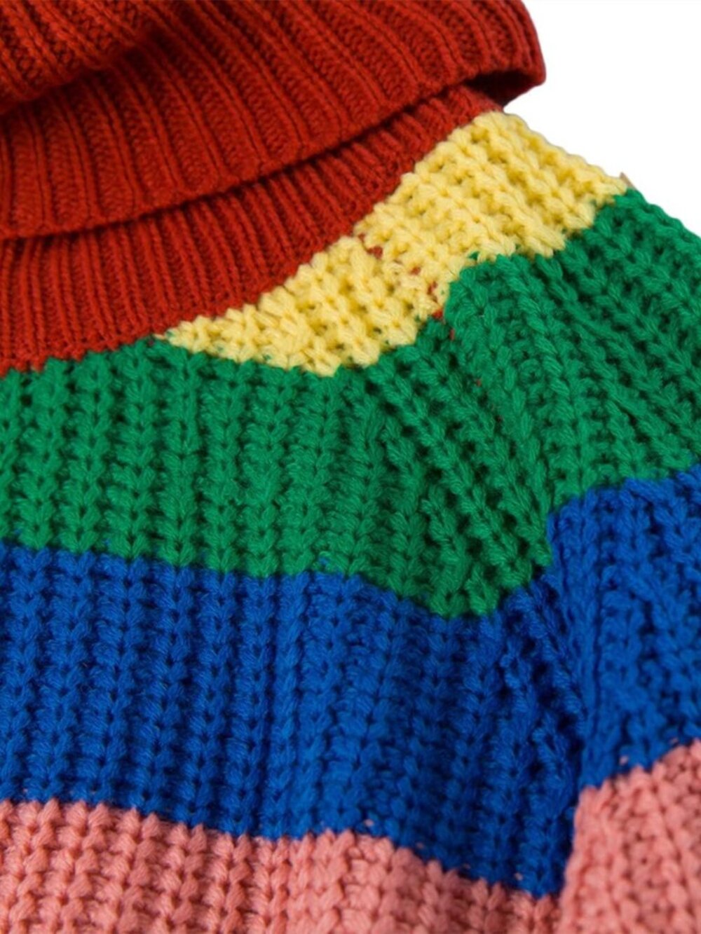 Colorful Striped Turtleneck Sweater | Long Sleeve Knit Pullover Top for Women - Picture 4 of 6